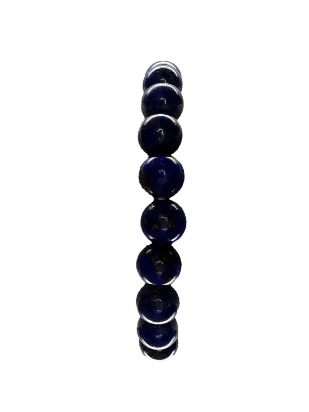 Natural Lapis Lazuli Bead Bracelet 8mm Deep Blue Gemstone Certified 19.17g